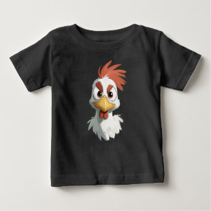 Angry Cartoon Chicken Head Baby T-Shirt