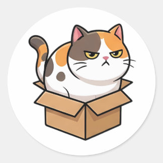 Angry Cat Classic Round Sticker