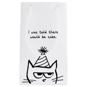 Angry Cat Demands Cake - Funny Cat Gift Bag