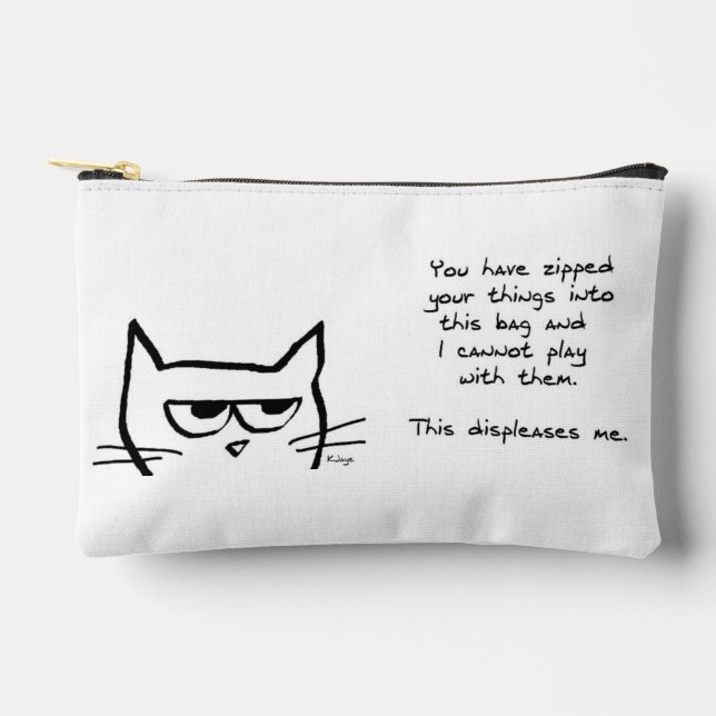 Angry Cat does not like your Zip Clutch Accessory Pouch (Front)