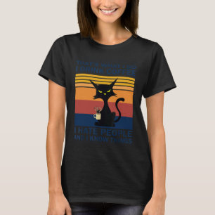 Angry Cat Drinking Coffee T-Shirt