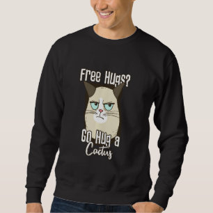 Angry Cat Hug A Cactus Sweatshirt