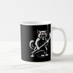 Angry Cat Ice Hockey Player Design Gift For Men Wo Coffee Mug