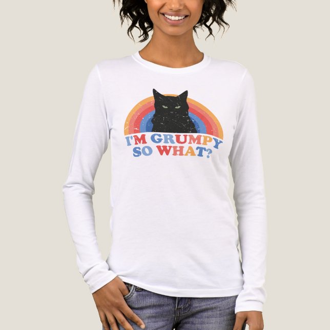 Angry cat I'm grumpy so what funny cats Tri-Blend Shirt (Front)