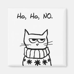 Angry Cat in a Christmas Sweater - Funny Cat Magnet