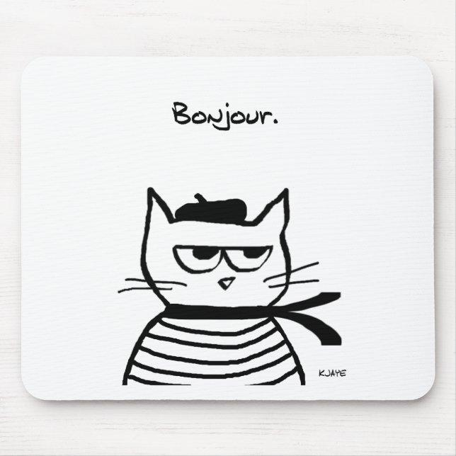 Angry Cat is So Very French Mouse Pad (Front)
