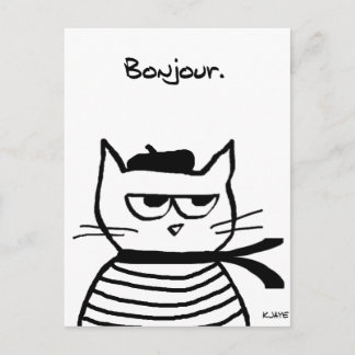 Angry Cat is So Very French Postcard