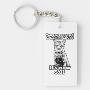 Angry cat meme for cat owners and kitten lovers key ring
