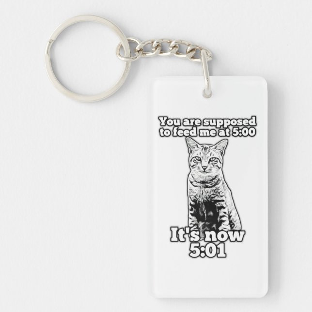 Angry cat meme for cat owners and kitten lovers key ring (Front)