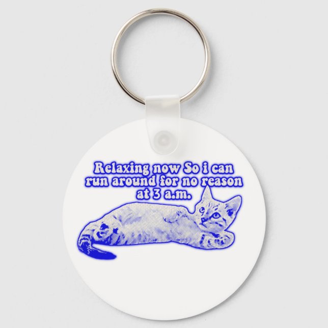 Angry cat meme for cat owners and kitty lovers key ring (Front)
