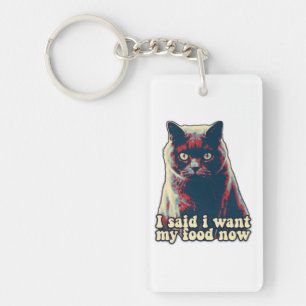 Angry cat meme for cat persons and cat owners key ring
