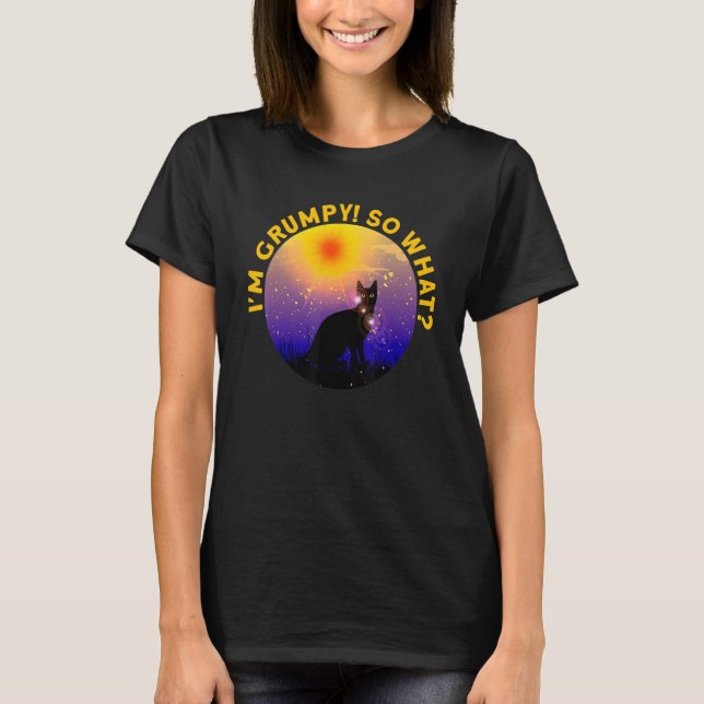 Angry cat meme I'm grumpy so what 2 T-Shirt (Front)