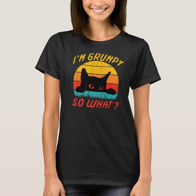 Angry cat meme I'm grumpy so what Premium T-Shirt (Front)
