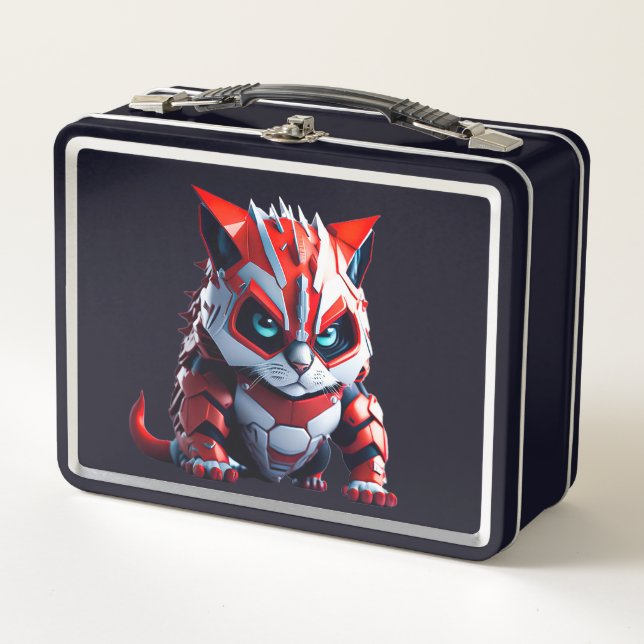 Angry Cat Metal Lunch Box (Front)