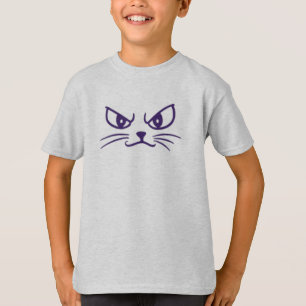Angry Cat Minimalist Face T-Shirt