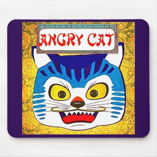 Angry Cat Mouse Pad (Front)
