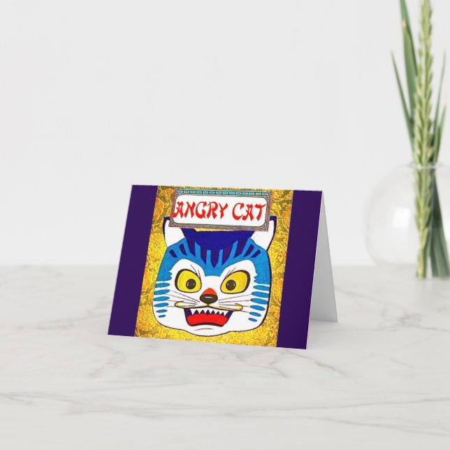 Angry Cat  Note Card (Front)