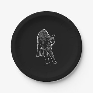 Angry cat paper plate