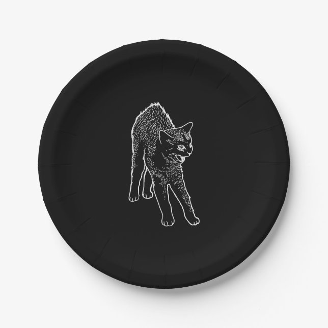 Angry cat  paper plate (Front)