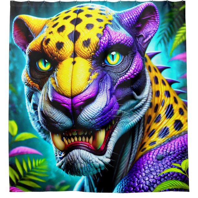 Angry Cat Shower Curtain (Front)