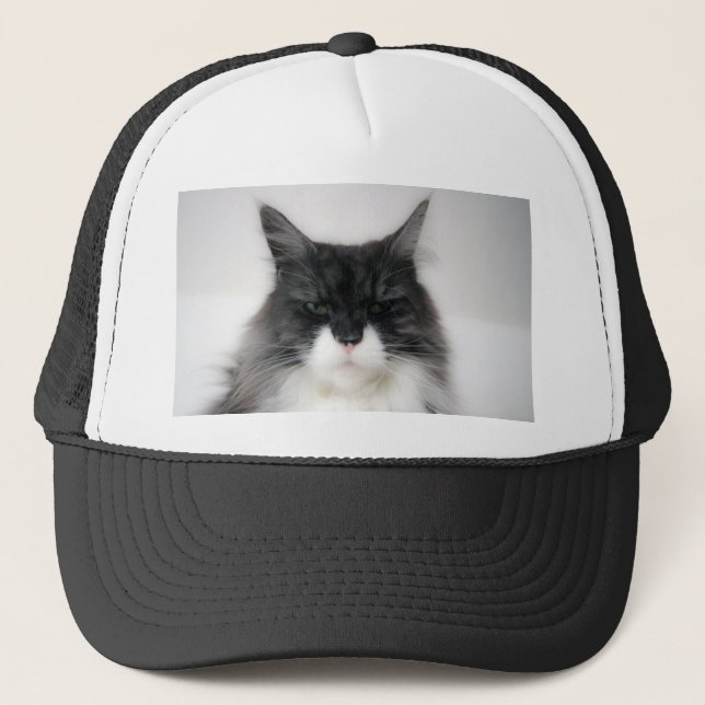 angry cat trucker hat (Front)