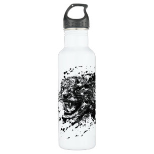 Angry Cheetah in Black Splash Pick Your Background 710 Ml Water Bottle