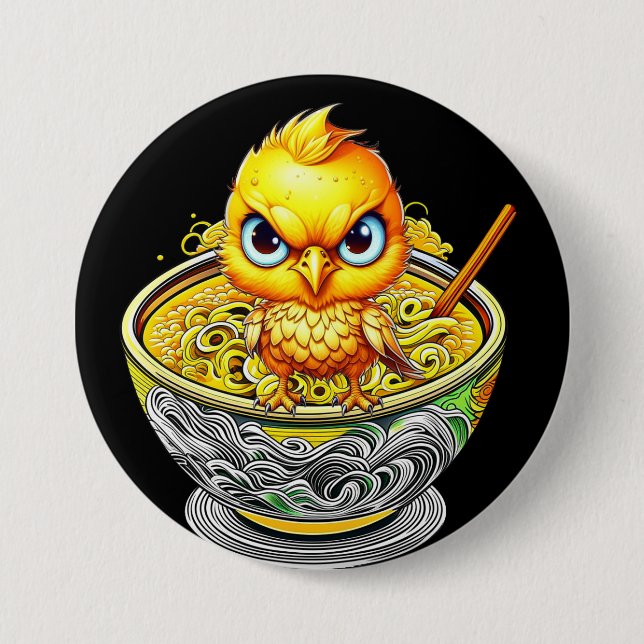 Angry Chicken Noodle Soup 7.5 Cm Round Badge (Front)