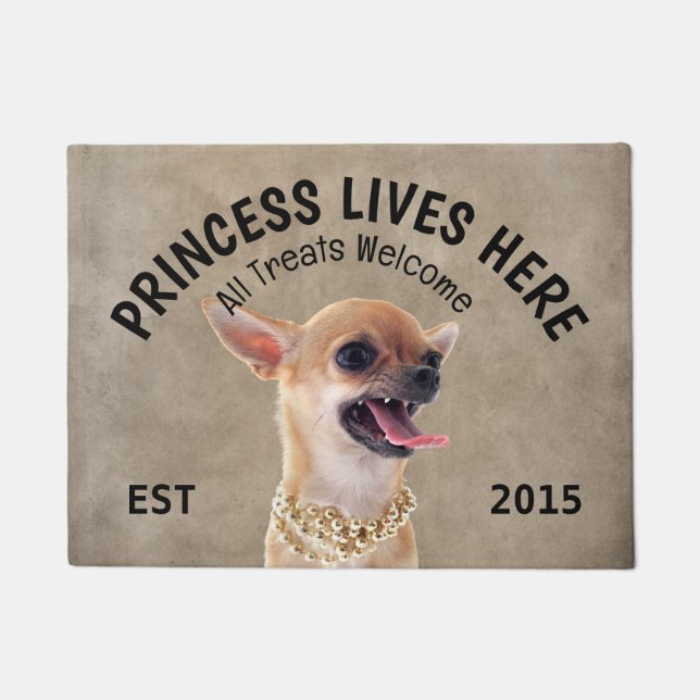 Angry Chihuahua Personalised Dog Lover  Doormat (Front)