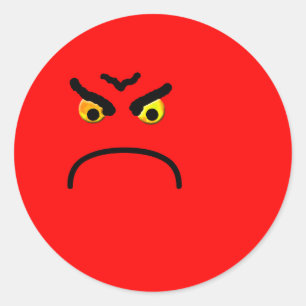 Angry Classic Round Sticker