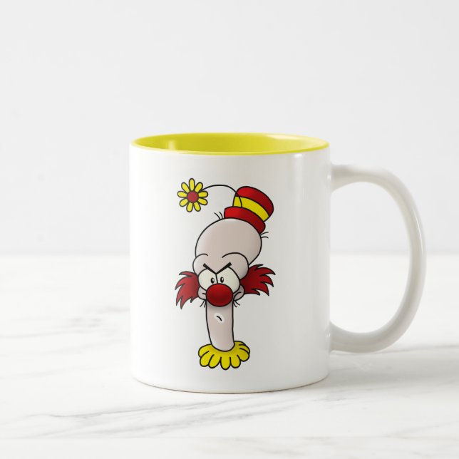 Angry Clown Two-Tone Coffee Mug (Right)