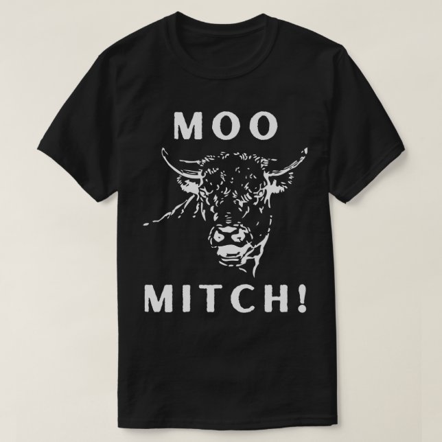 Angry Cow Moo Mitch on Dark T-Shirt (Design Front)