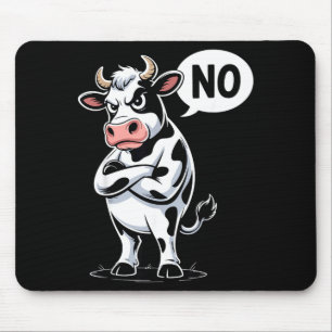 Angry Cow No - Funny Cow Lover Dairy Farmer  Mouse Pad