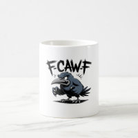 Angry Crow “F-CAW-F ” – Edgy Cartoon Bird Design