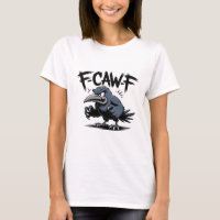 Angry Crow “F-CAW-F ” – Edgy Cartoon Bird Design