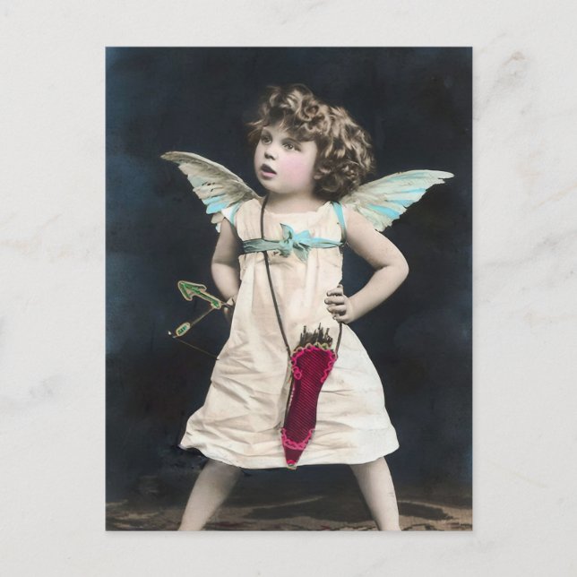Angry Cupid Holiday Postcard (Front)