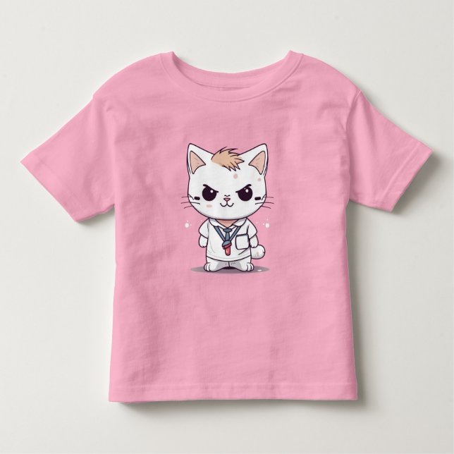 Angry Cute Cat Design Toddler T-Shirt (Front)