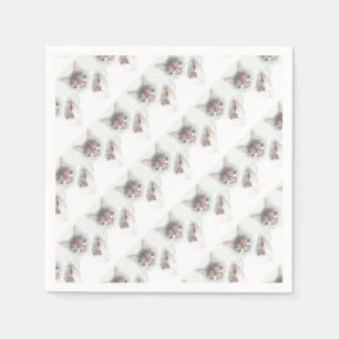 Angry Cute Cate Face Sketch Napkin