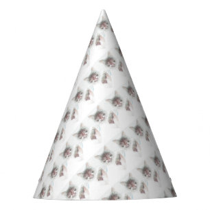 Angry Cute Cate Face Sketch Party Hat