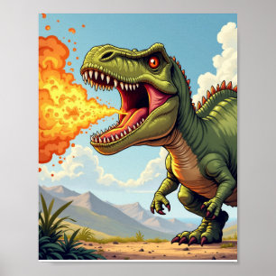 Angry Dinosaur Poster