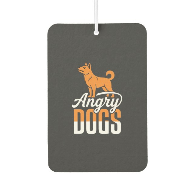 Angry Dogs Vector Mascot Car Air Freshener (Front)