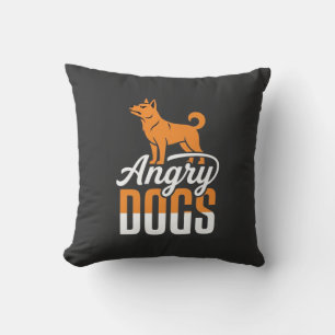 Angry Dogs Vector Mascot Cushion