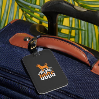 Angry Dogs Vector Mascot Luggage Tag