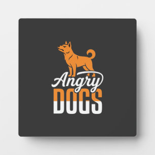 Angry Dogs Vector Mascot Plaque