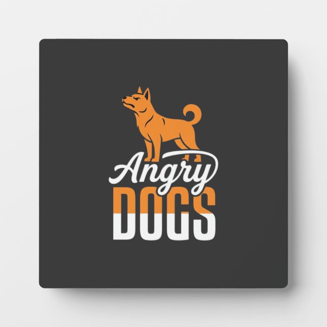 Angry Dogs Vector Mascot Plaque (Front)