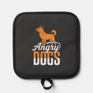 Angry Dogs Vector Mascot Pot Holder
