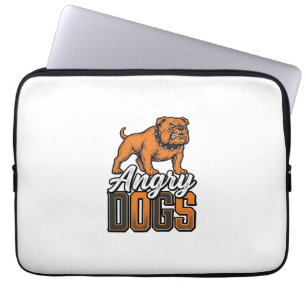 Angry Dogs Vintage Bulldog Typography Design_1 Laptop Sleeve