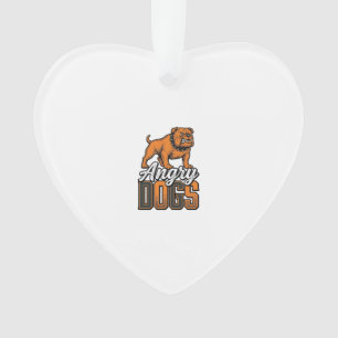 Angry Dogs Vintage Bulldog Typography Design_1 Ornament