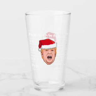 Angry Donald Trump Christmas Glass
