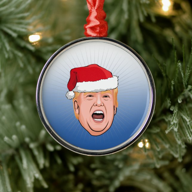 Angry Donald Trump Christmas Metal Tree Decoration (Tree)