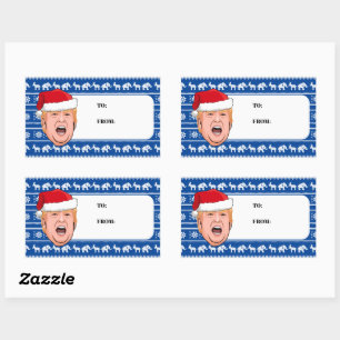 Angry Donald Trump Christmas Rectangular Sticker